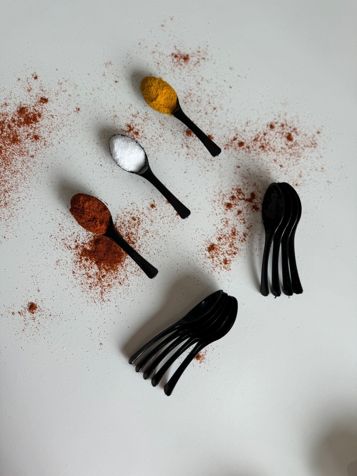 Conjunto de colheres de plástico – 10 x 3 cm – Preto