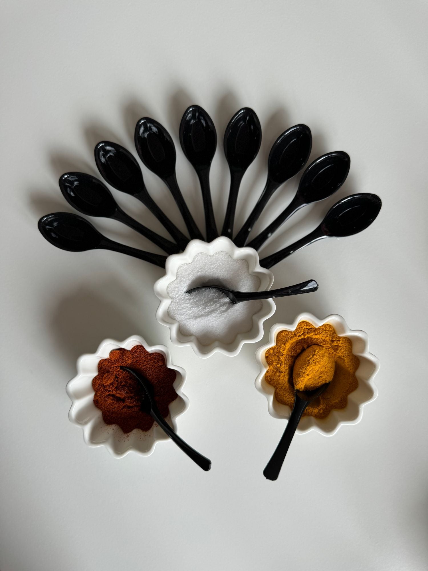 Conjunto de colheres de plástico – 10 x 3 cm – Preto