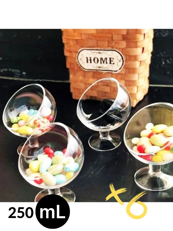 Conjunto de Colheres para Sorvete – 12,5 x 7 x 8 cm – Transparente – Vidro