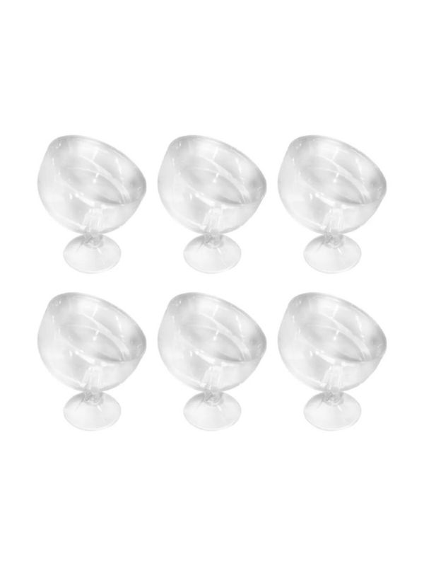 Conjunto de Colheres para Sorvete – 12,5 x 7 x 8 cm – Transparente – Vidro