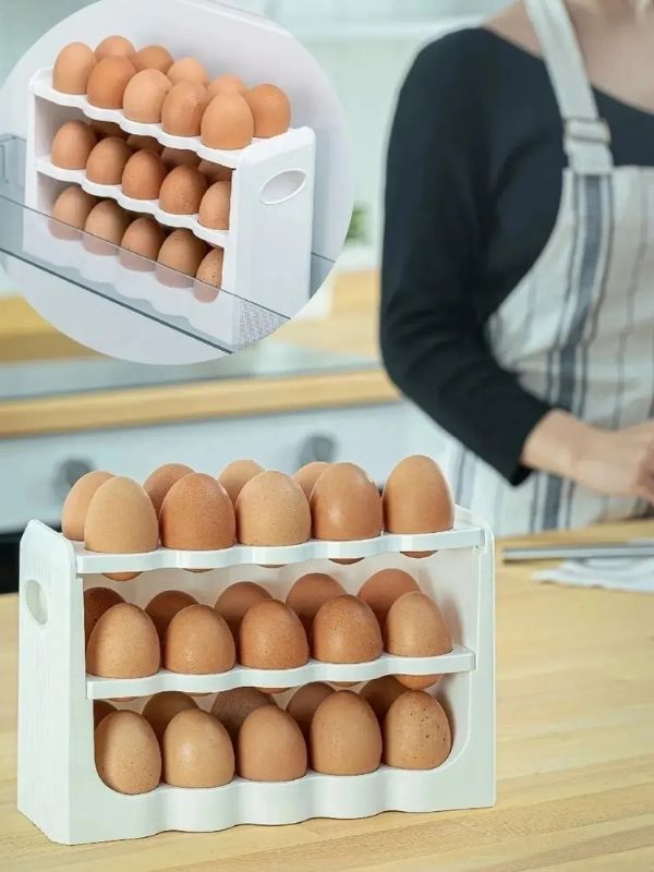 Suporte para Ovos – 14,7 x 10 x 27 cm – Branco – Plástico