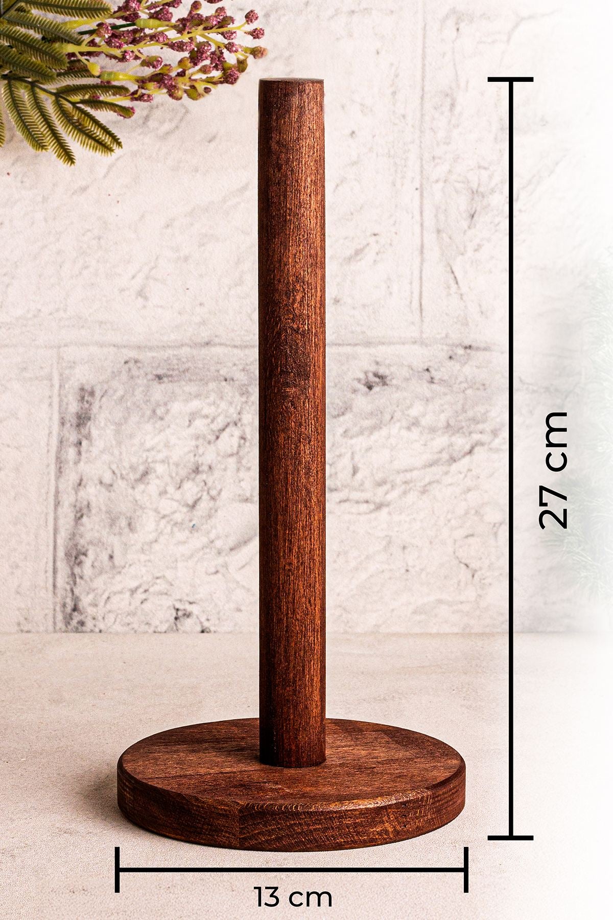 Porta-guardanapos de madeira – 13 x 27 cm – marrom