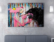 Pintura decorativa em tela – 50 x 70 cm – moldura de madeira