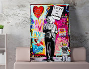 Pintura decorativa em tela – 50 x 70 cm – moldura de madeira