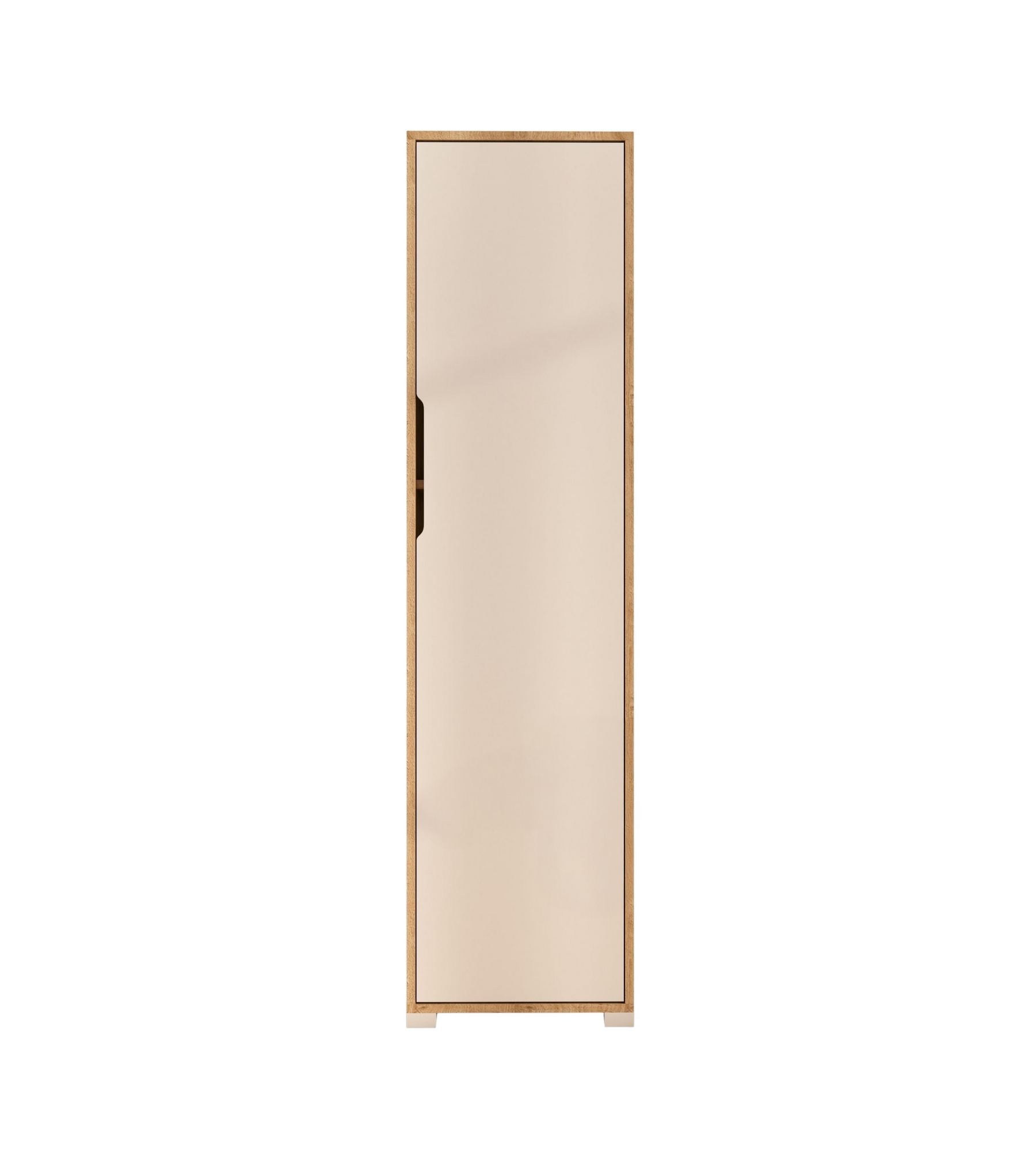 Guarda-roupa – 47 cm – Carvalho Safira e Branco – Aglomerado revestido de melamina