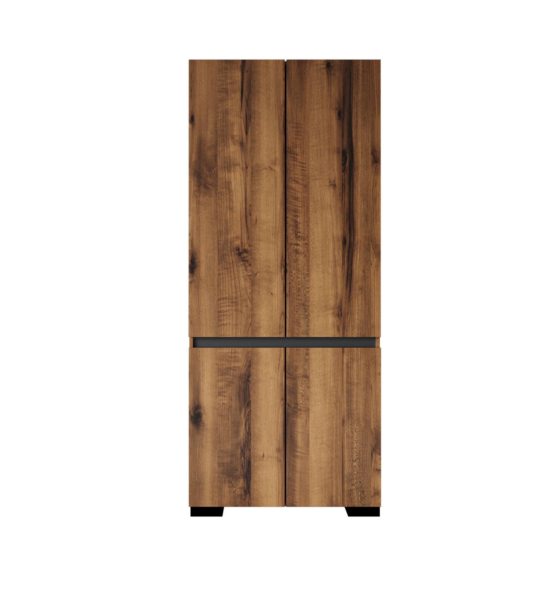 Guarda-roupa – 90 cm x 210 cm x 52 cm – Nogueira e Antracite – Aglomerado revestido de melamina