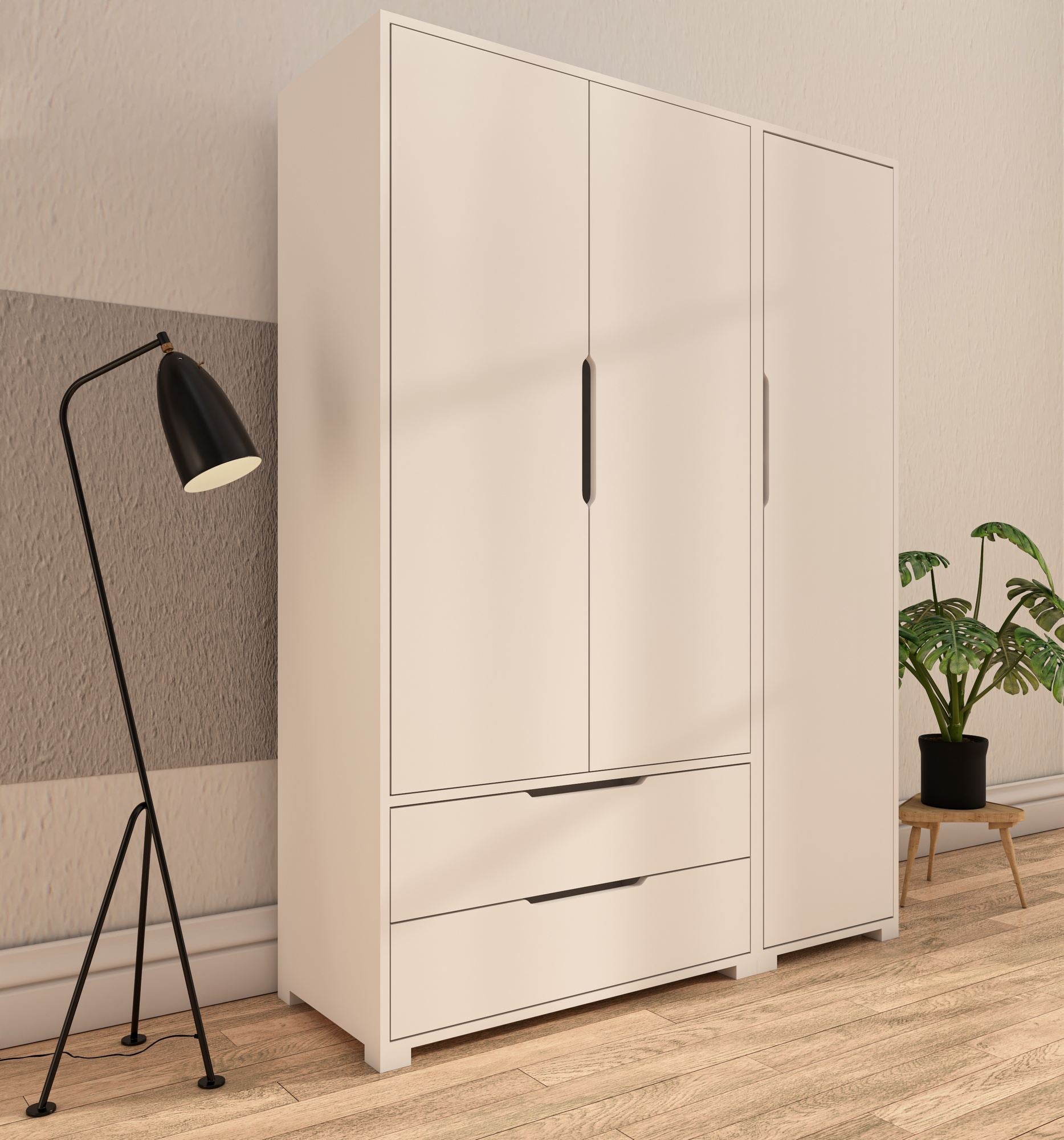 Guarda-roupa – 137 cm x 183 cm x 45 cm – Branco – Aglomerado revestido de melamina