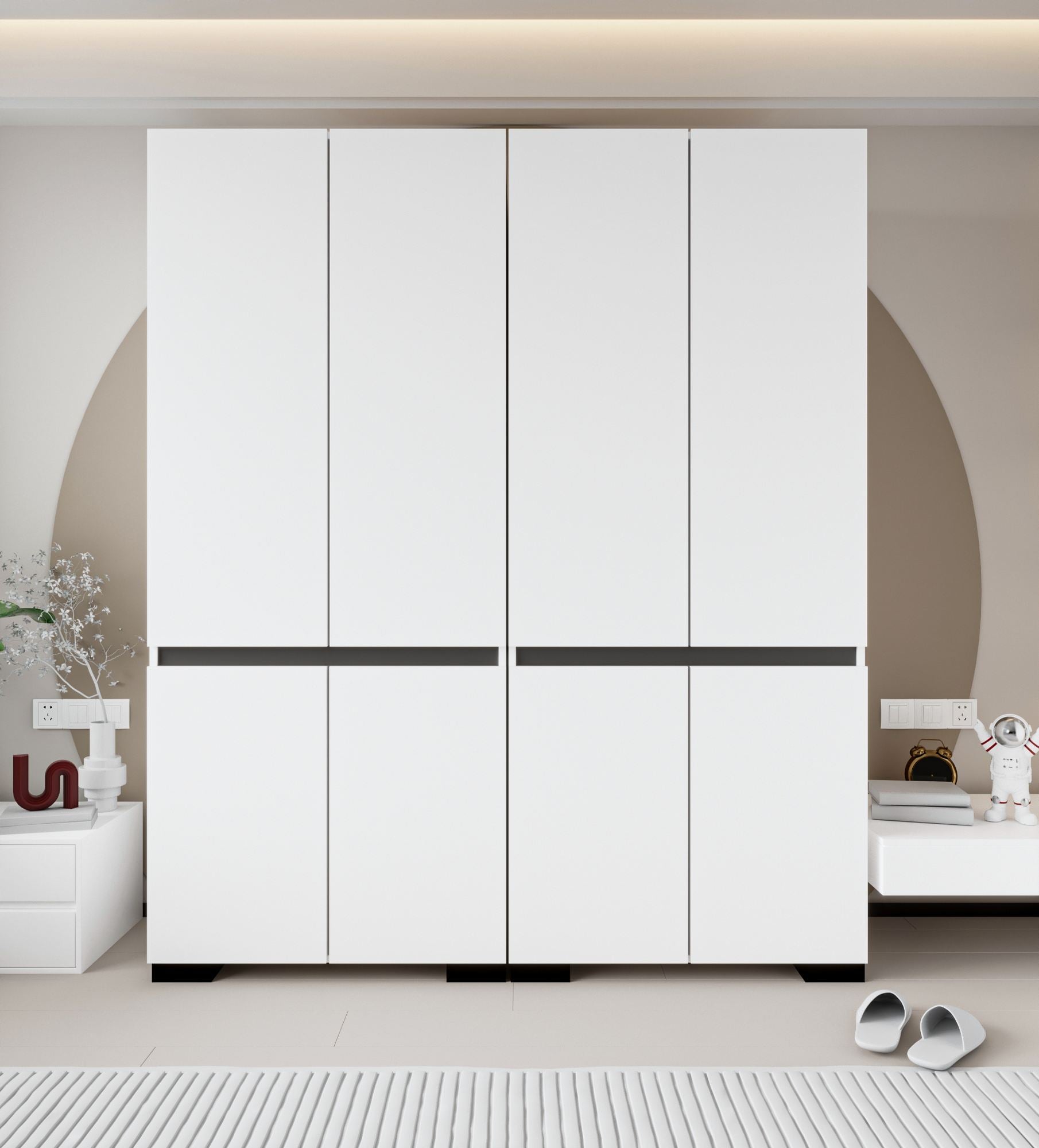 Guarda-roupa – 180 cm – Branco e Antracite – Aglomerado