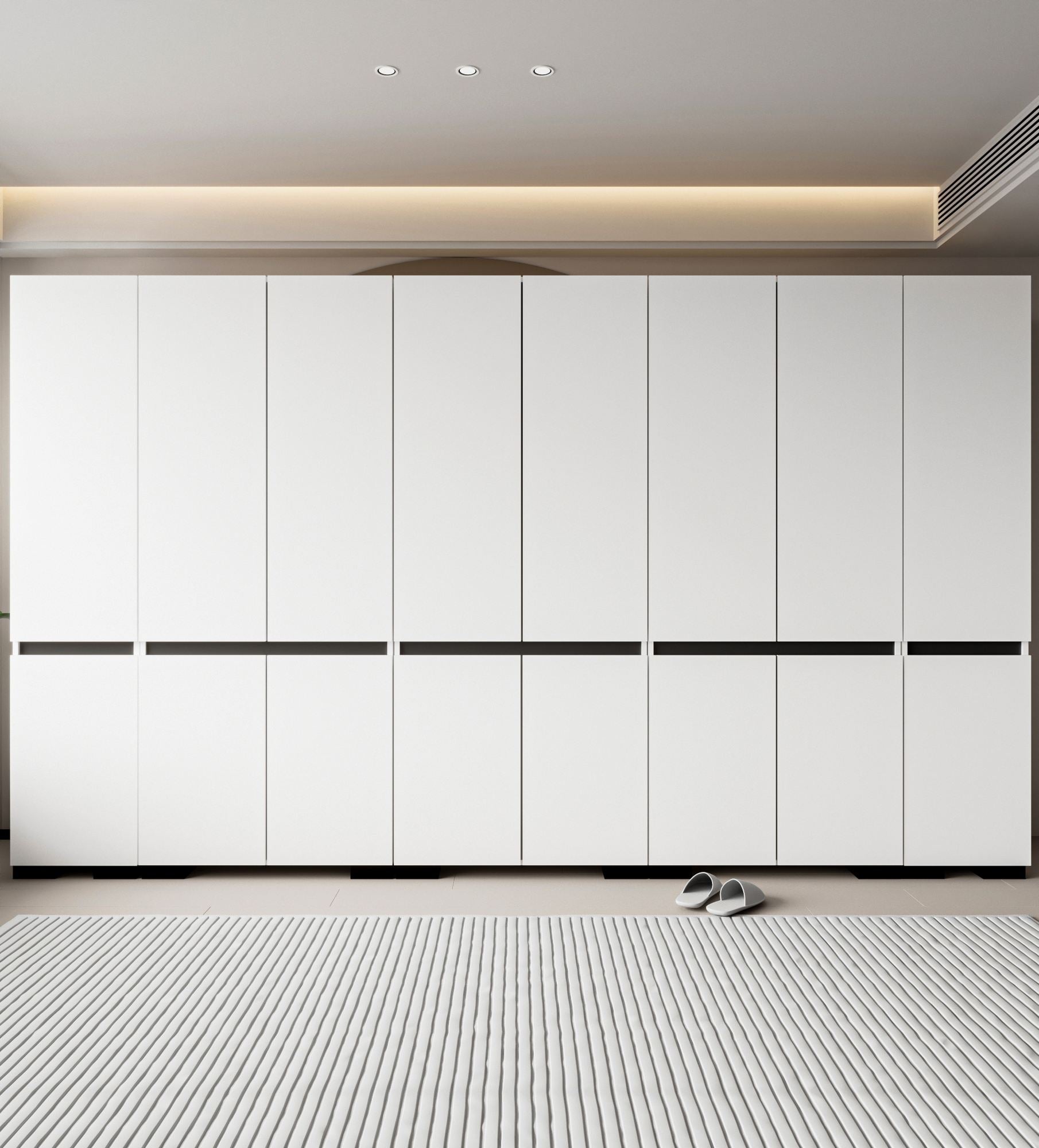 Guarda-roupa – 360 cm – Branco, Antracite – Aglomerado revestido de melamina