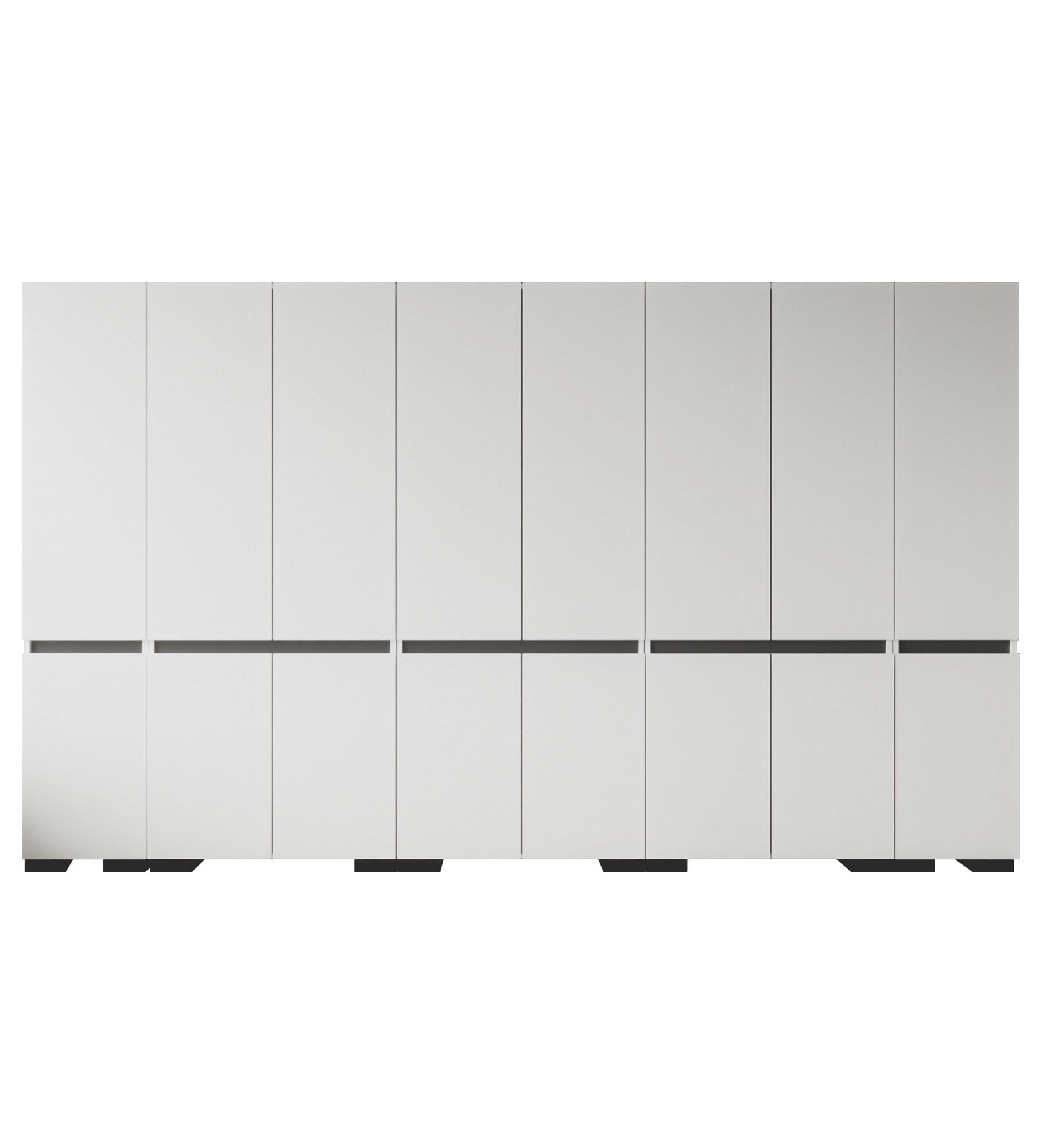 Guarda-roupa – 360 cm – Branco, Antracite – Aglomerado revestido de melamina