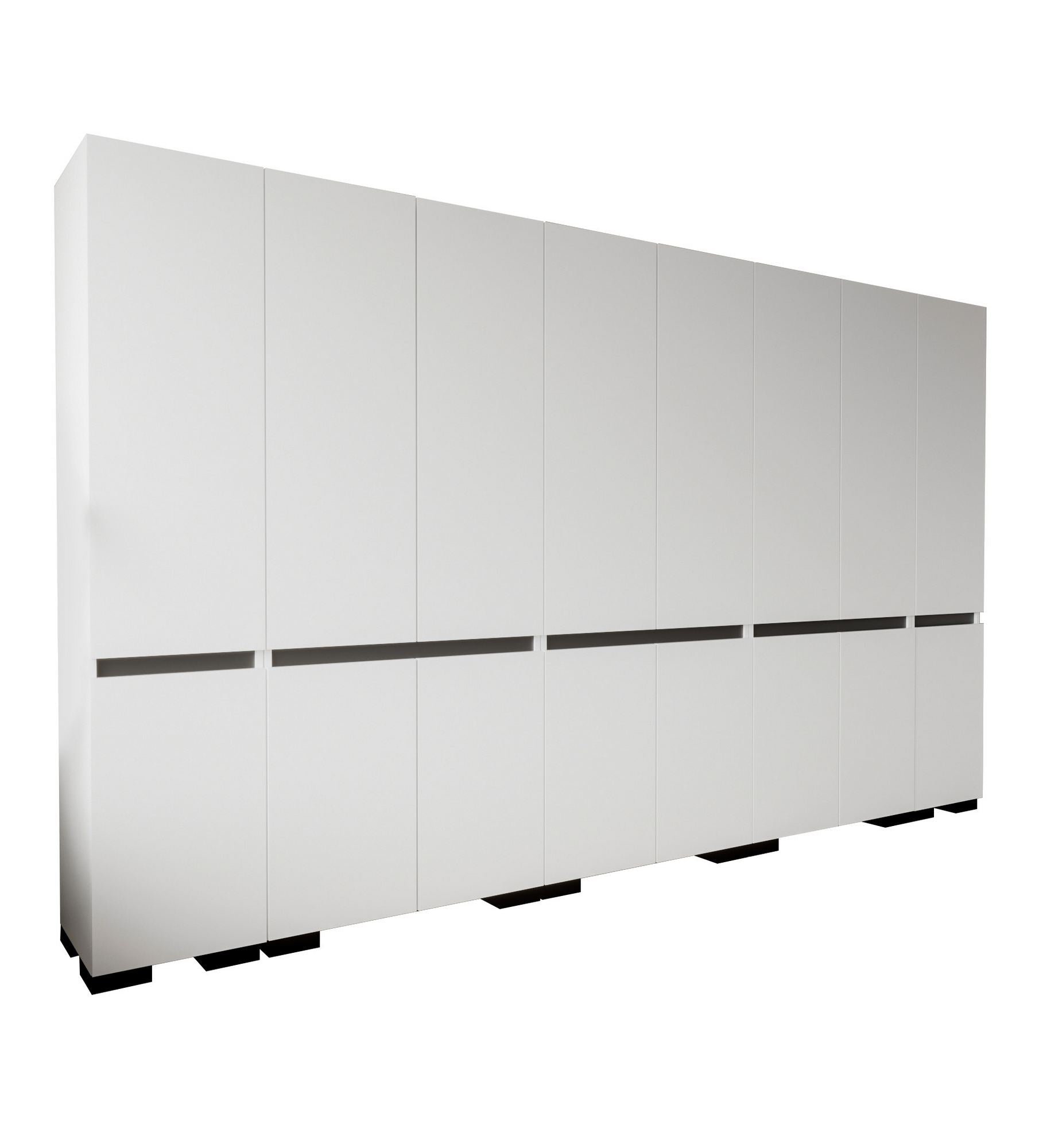 Guarda-roupa – 360 cm – Branco, Antracite – Aglomerado revestido de melamina