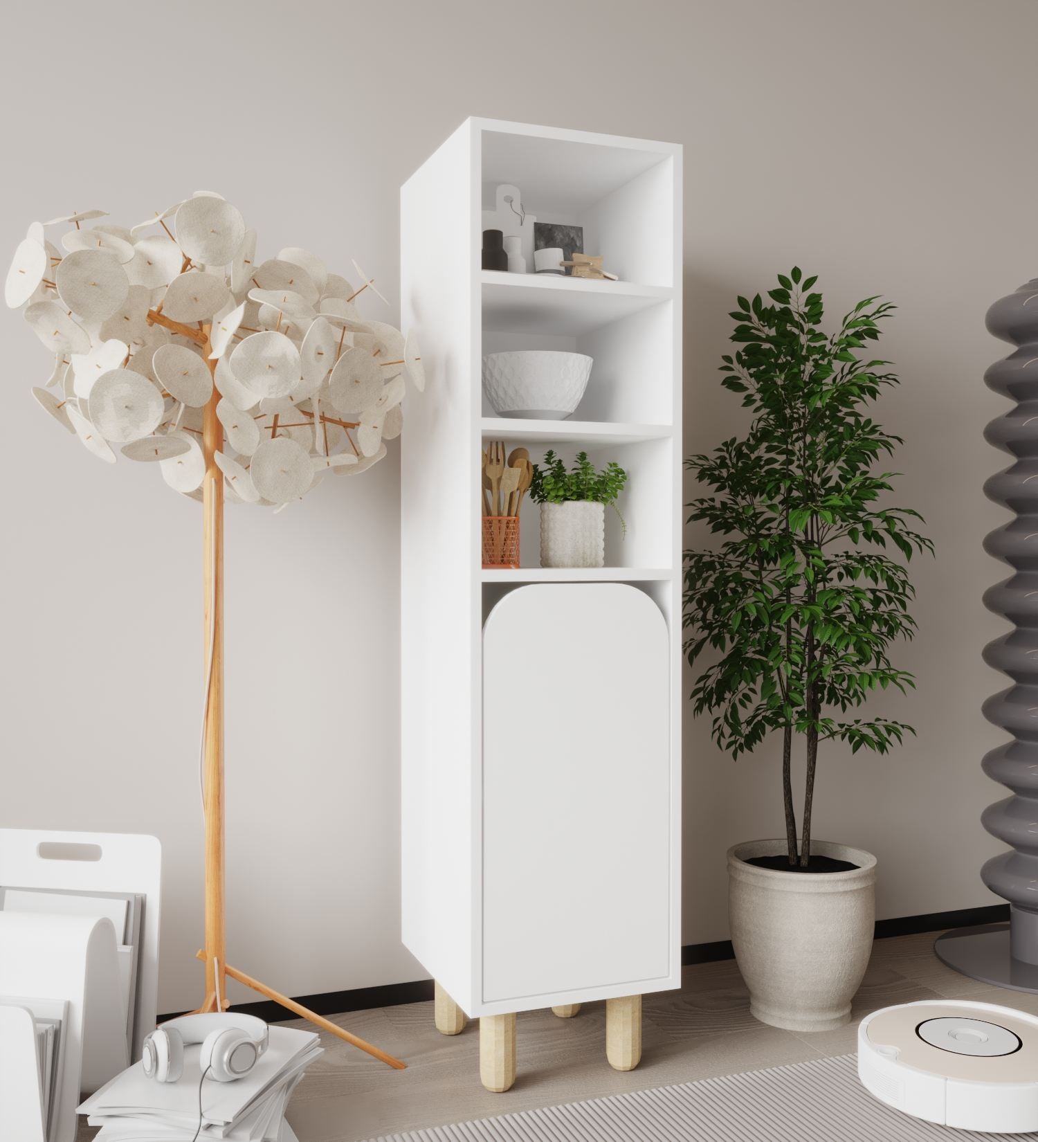 Armário Multiuso – 37 cm x 155 cm x 40 cm – Branco – MDF