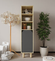 Armário Multiuso – 37 cm x 155 cm x 40 cm – Carvalho Safira e Antracite – MDF revestido de melamina