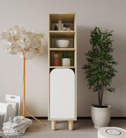 Armário multiuso – 37 cm x 155 cm x 40 cm – Carvalho Safira e Branco – Aglomerado revestido de melamina