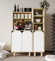 Armário Multiuso – 105 cm x 155 cm x 40 cm – Carvalho Safira e Branco – MDF com revestimento de melamina