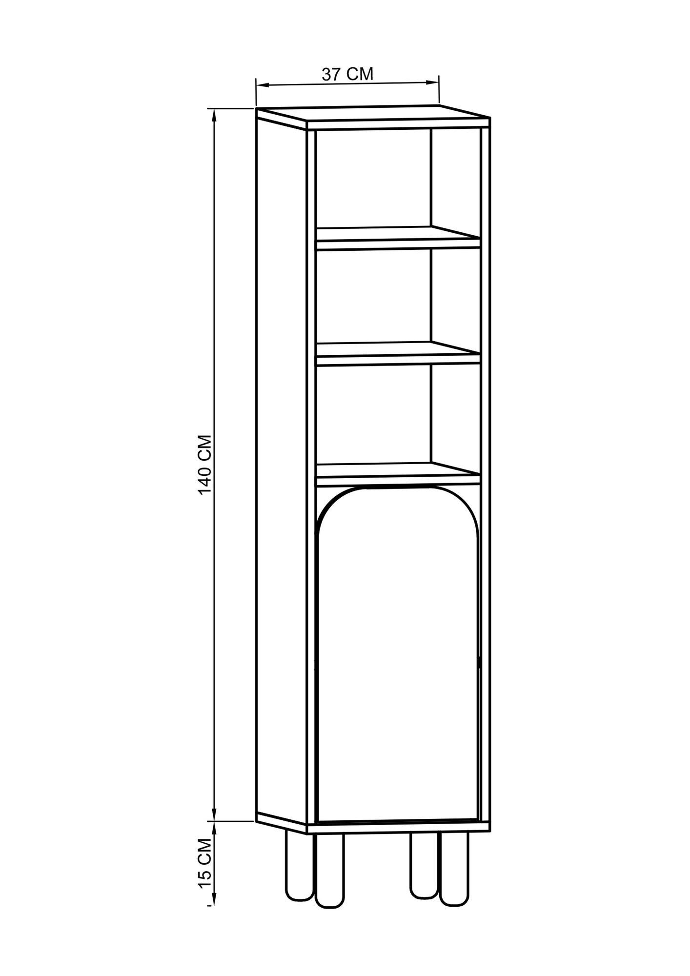 Armário Multiuso – 105 cm x 155 cm x 40 cm – Carvalho Safira e Branco – MDF com revestimento de melamina