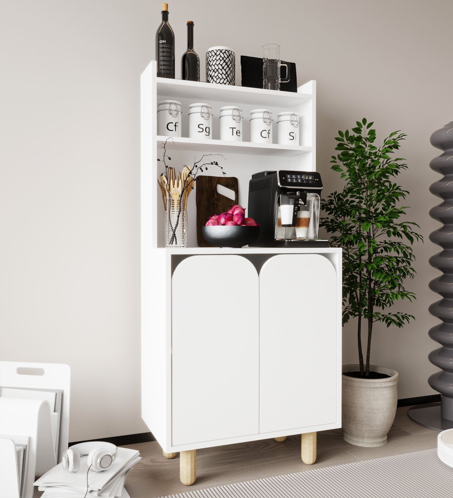 Armário Multiuso – 70 cm x 155 cm x 40 cm – Branco – Aglomerado