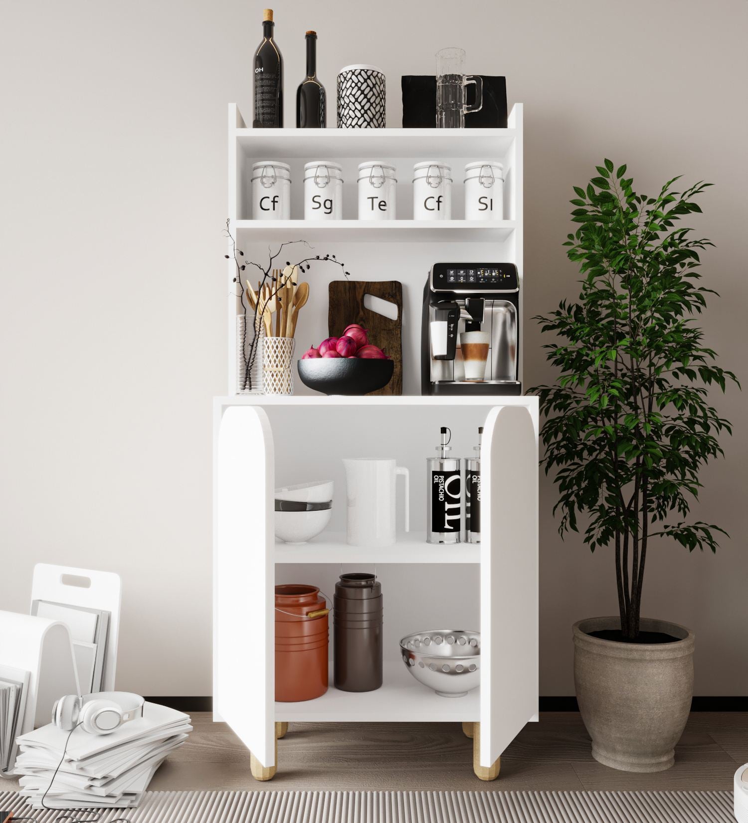 Armário Multiuso – 70 cm x 155 cm x 40 cm – Branco – Aglomerado