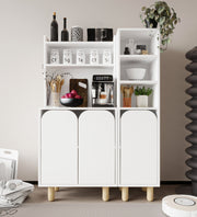 Armário Multiuso – 105 cm x 155 cm x 40 cm – Branco – Aglomerado com pernas em madeira