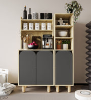 Armário Multiuso – 105 cm x 155 cm x 40 cm – Carvalho Safira e Antracite – Aglomerado