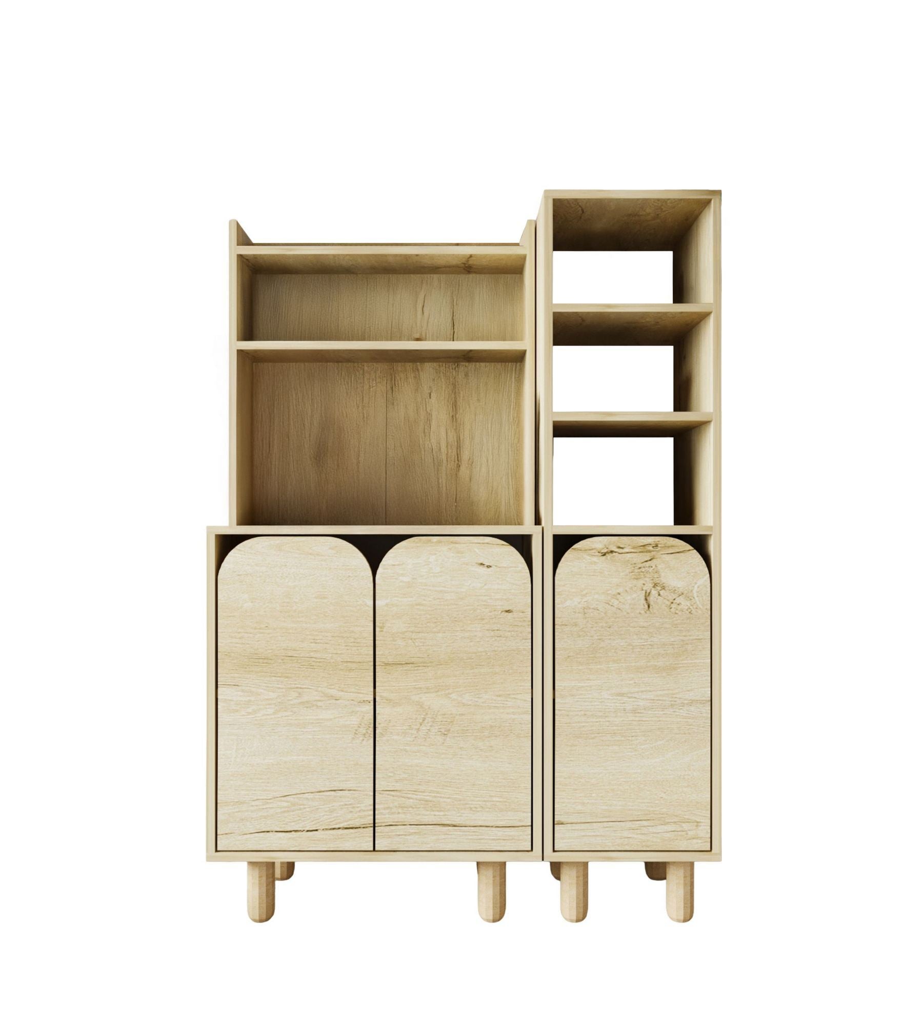 Armário Multiuso – 105 cm x 155 cm x 40 cm – Carvalho Safira – Aglomerado revestido de melamina