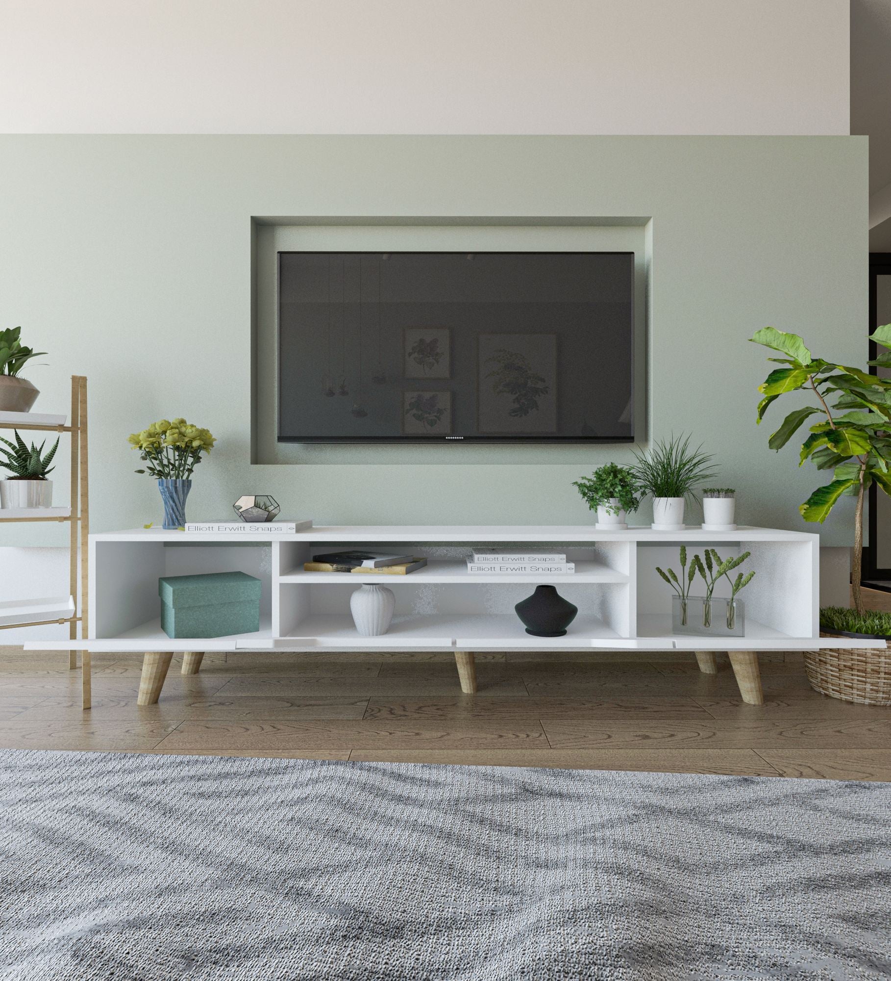 Móvel de TV – 180 cm – Branco – Aglomerado