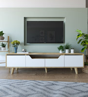 Estante para TV – 180 cm – Carvalho Safira e Branco – Aglomerado