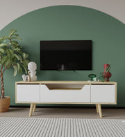 Estante para TV – 150 cm – Carvalho Safira e Branco – Aglomerado