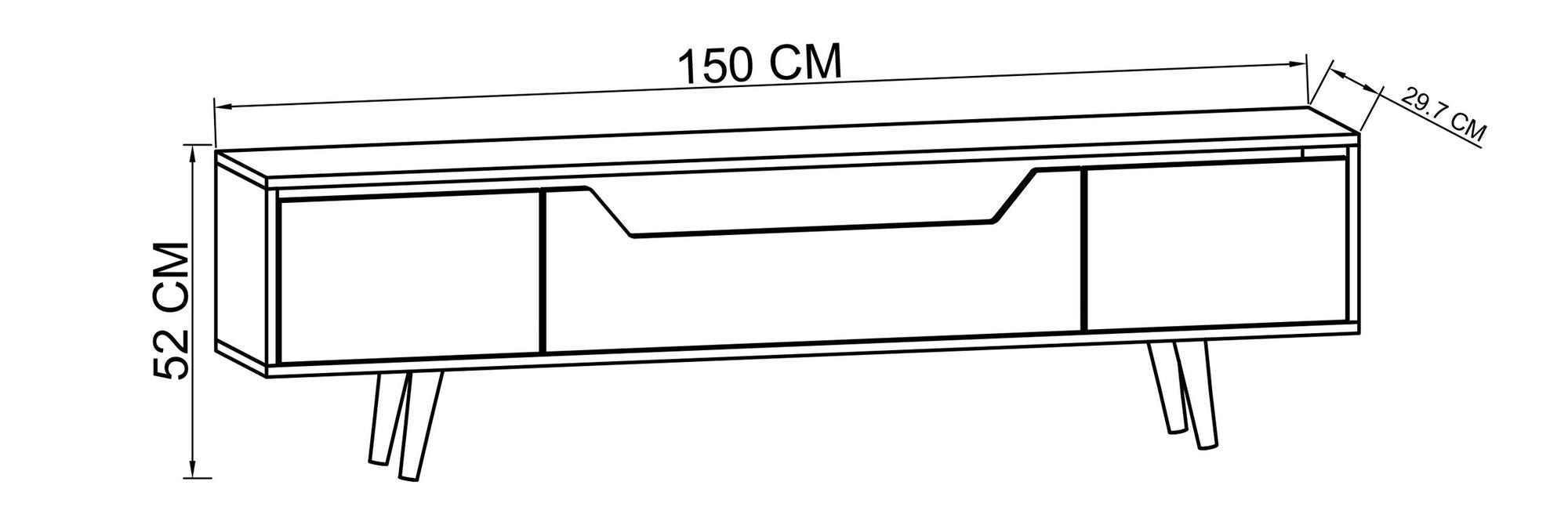 Estante para TV – 150 cm – Carvalho Safira e Branco – Aglomerado