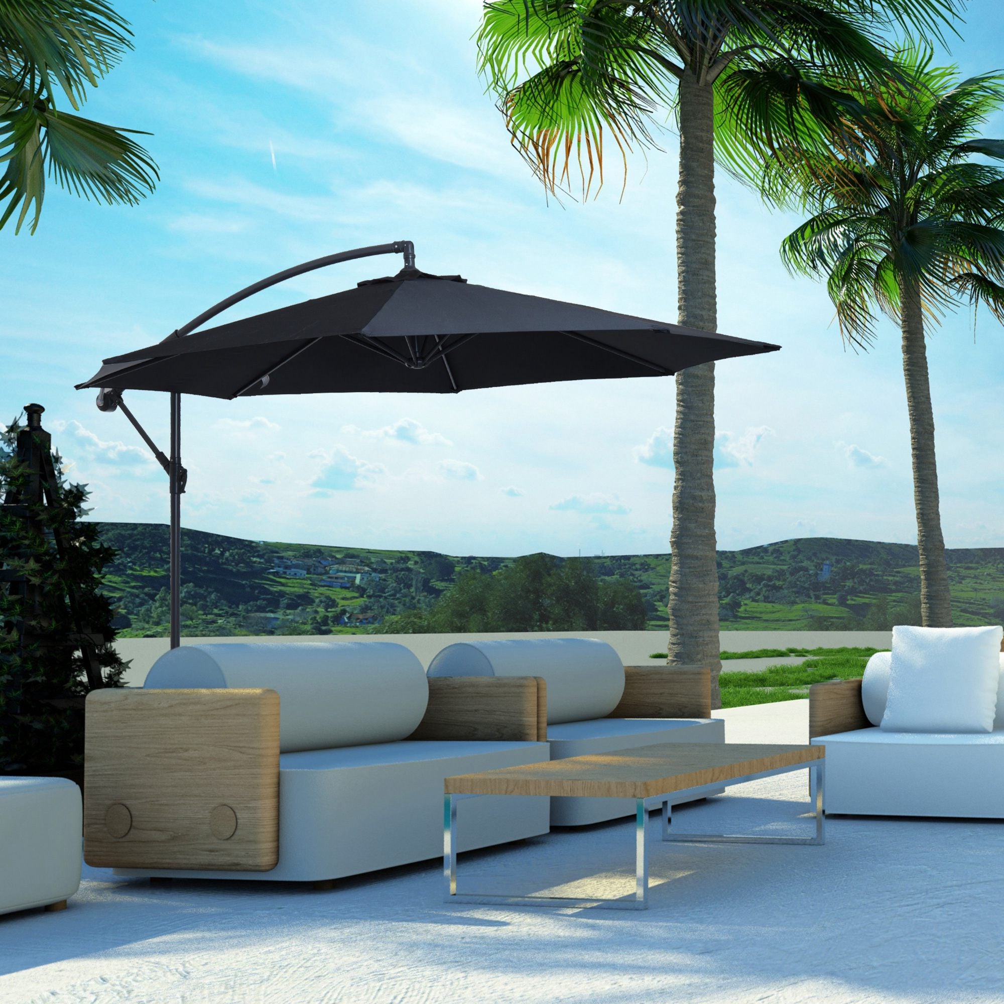 Chapéu de Sol – Ø300x260cm – Preto – Metal e Poliéster