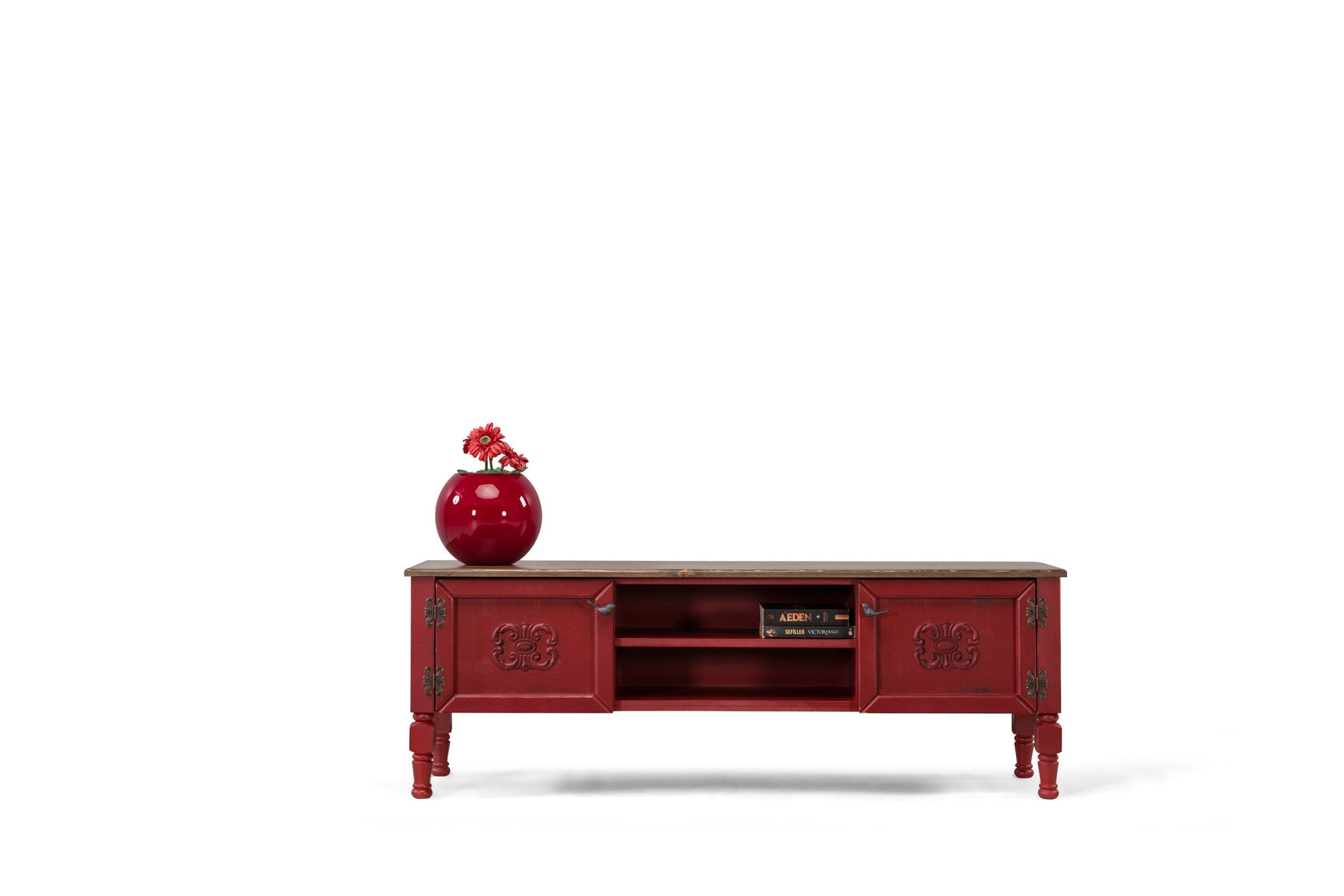 Móvel de TV – 150 cm x 40 cm x 50 cm – Vermelho – MDF