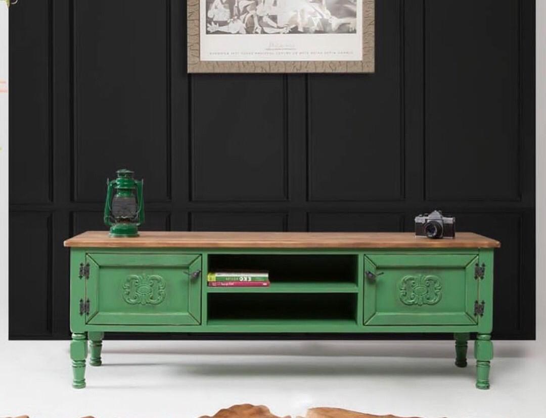 Móvel de TV – 150 cm x 40 cm x 50 cm – Verde claro – MDF