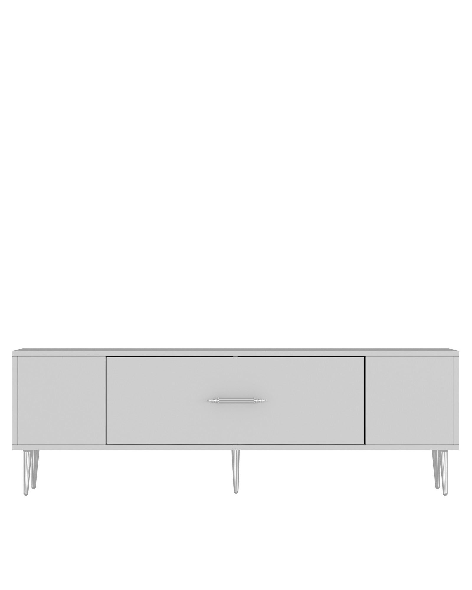 Móvel de TV – 150cm x 48,2cm x 29,6cm – Branco e Prata – MDF