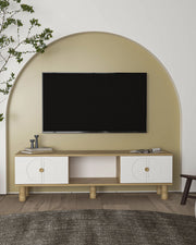 Móvel de TV – 150 cm x 40,6 cm – Carvalho Safira e Branco – MDF