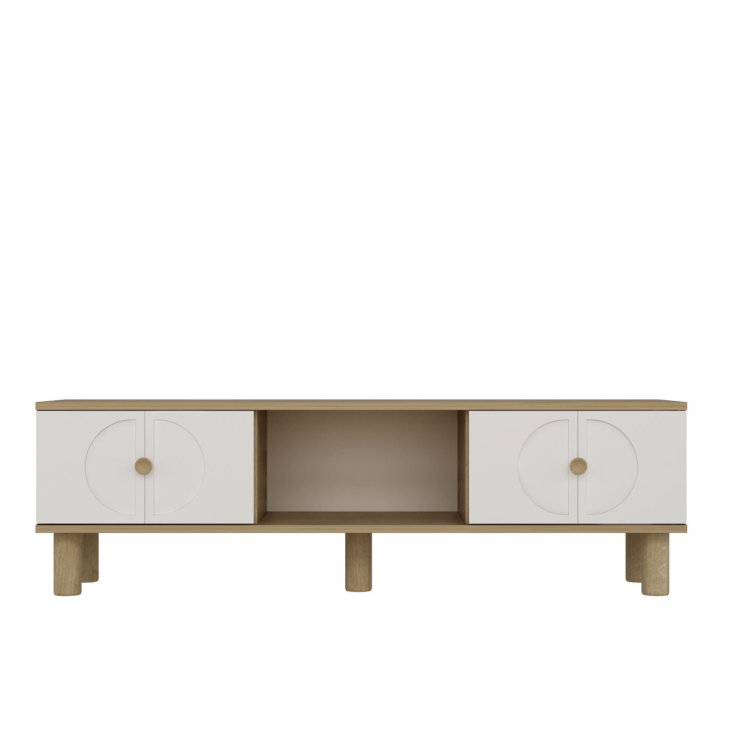 Móvel de TV – 150 cm x 40,6 cm – Carvalho Safira e Branco – MDF