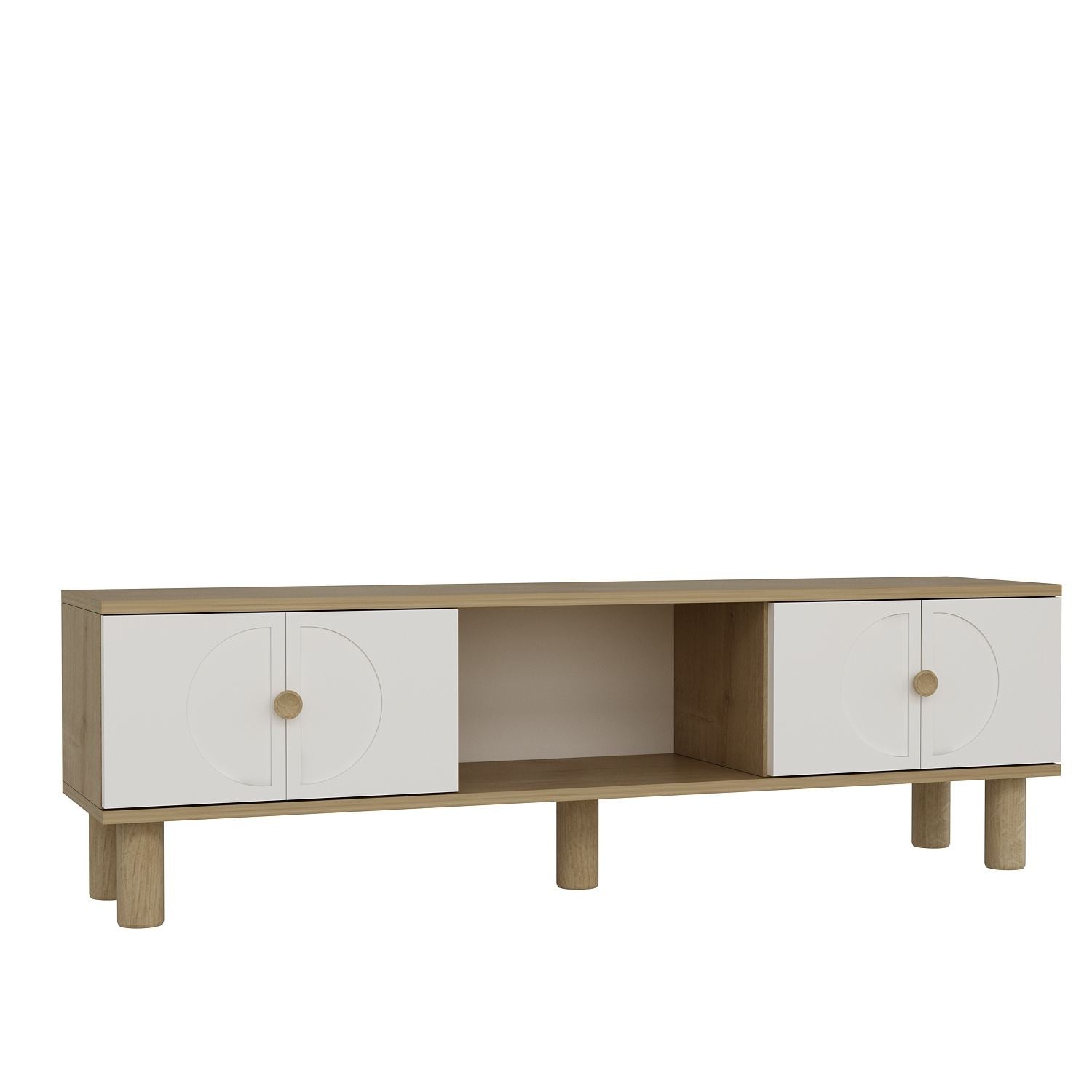 Móvel de TV – 150 cm x 40,6 cm – Carvalho Safira e Branco – MDF