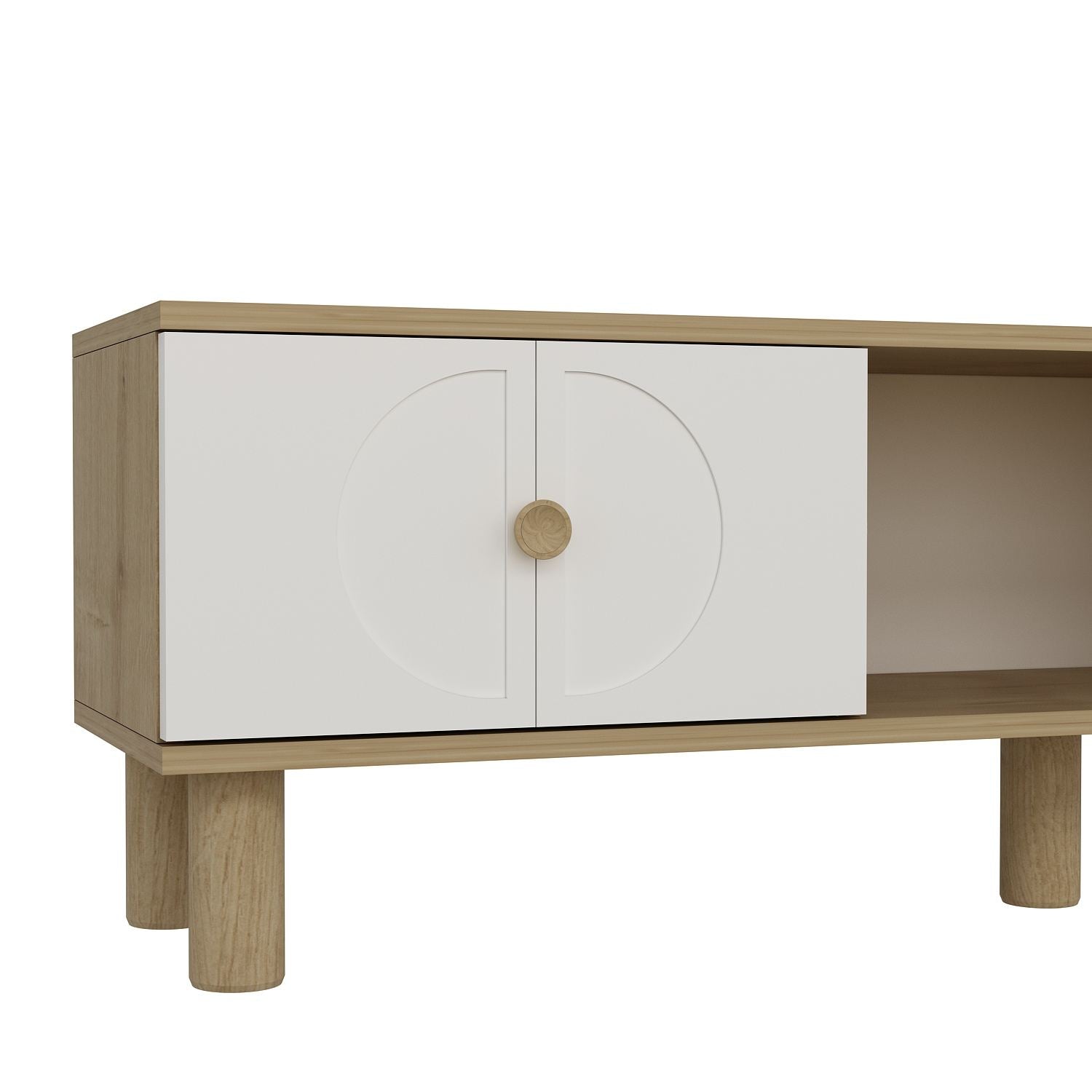 Móvel de TV – 150 cm x 40,6 cm – Carvalho Safira e Branco – MDF