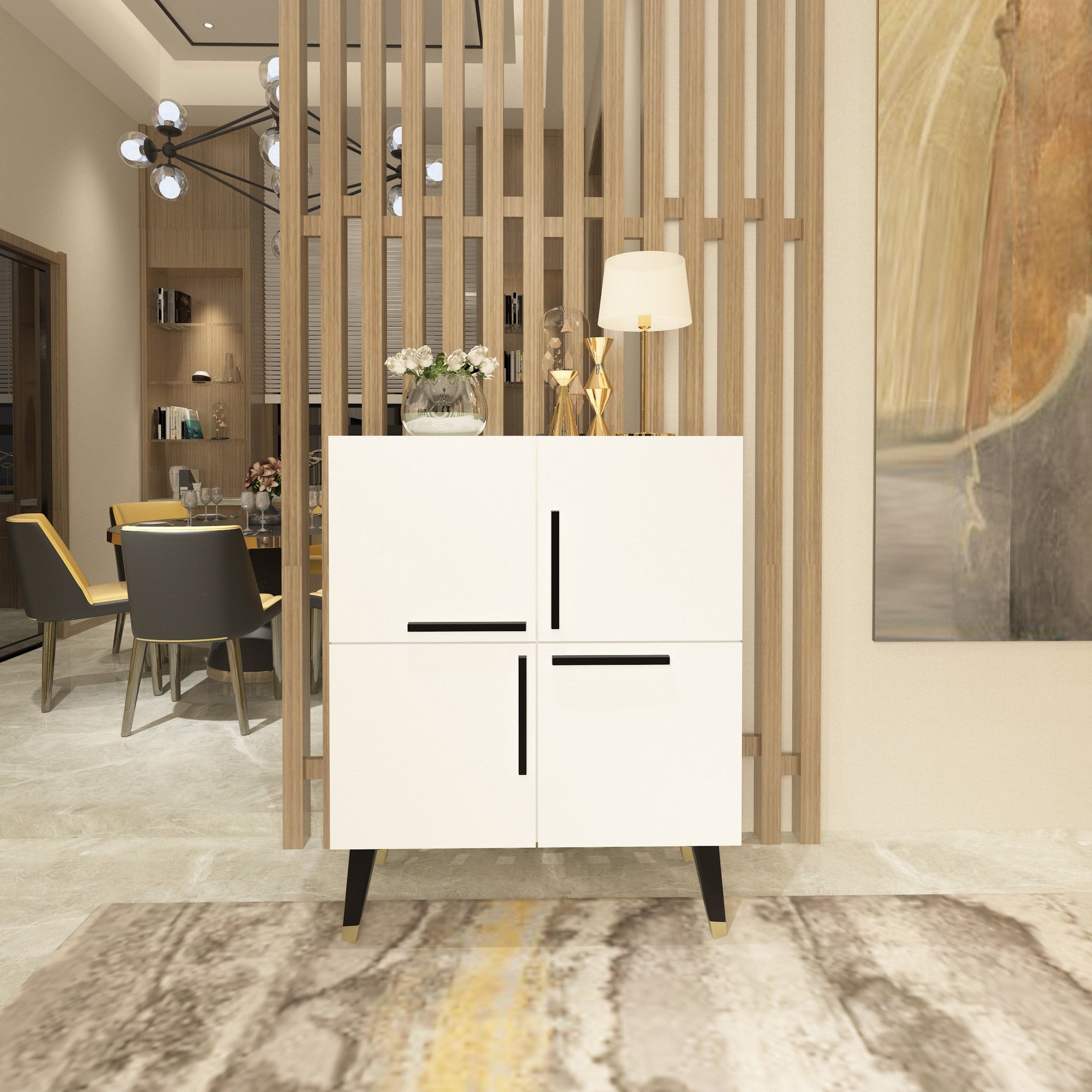 Aparador – 70 cm x 90 cm x 35 cm – Branco – Painel de Partículas