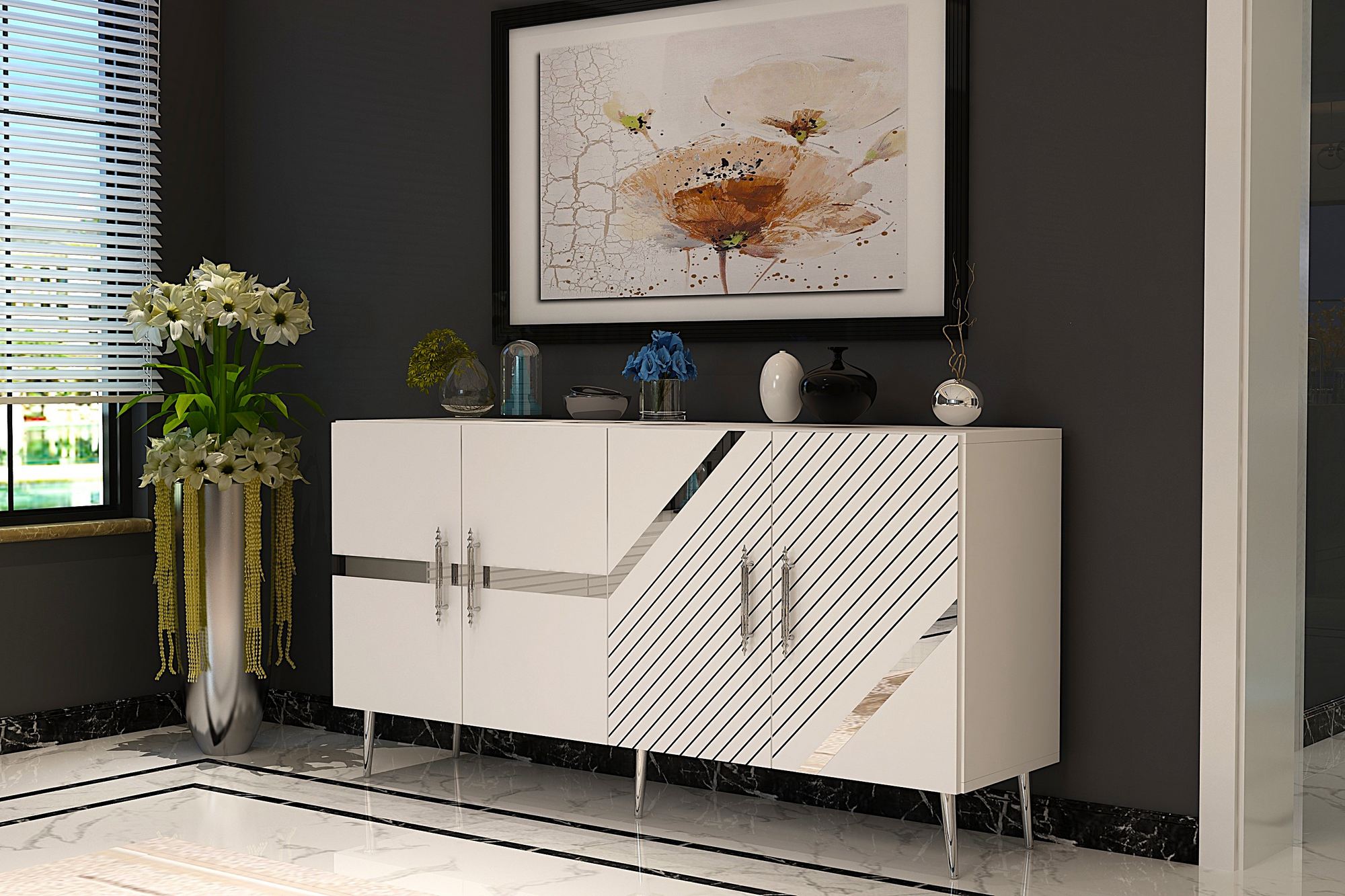 Aparador-Fuga KB150-Branco
Prata