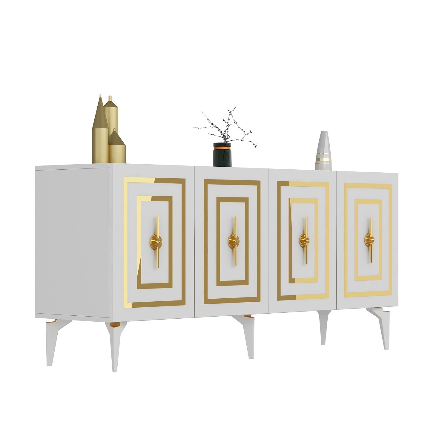 Aparador – 150 cm x 79 cm x 40 cm – Branco – Painel de Partículas revestido a melamina