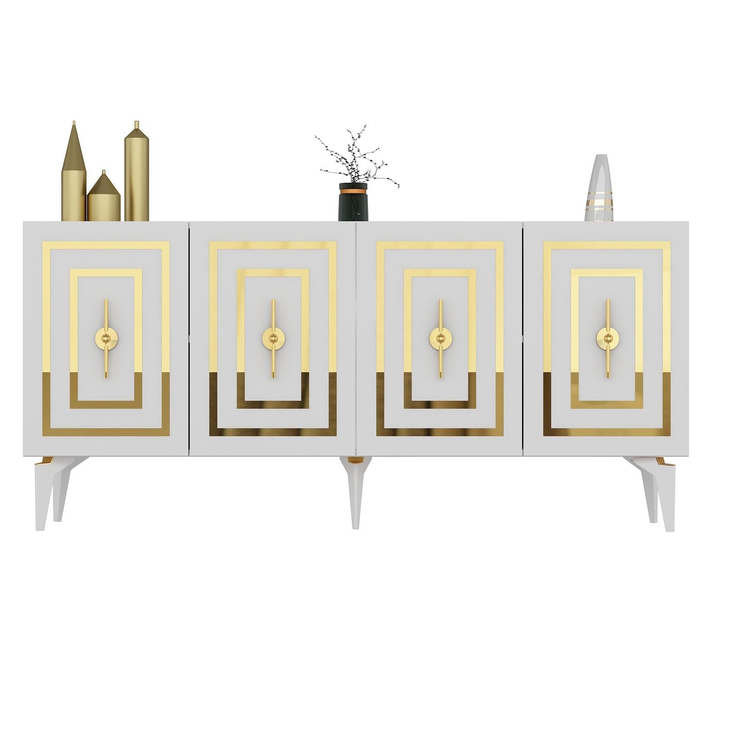 Aparador – 150 cm x 79 cm x 40 cm – Branco – Painel de Partículas revestido a melamina