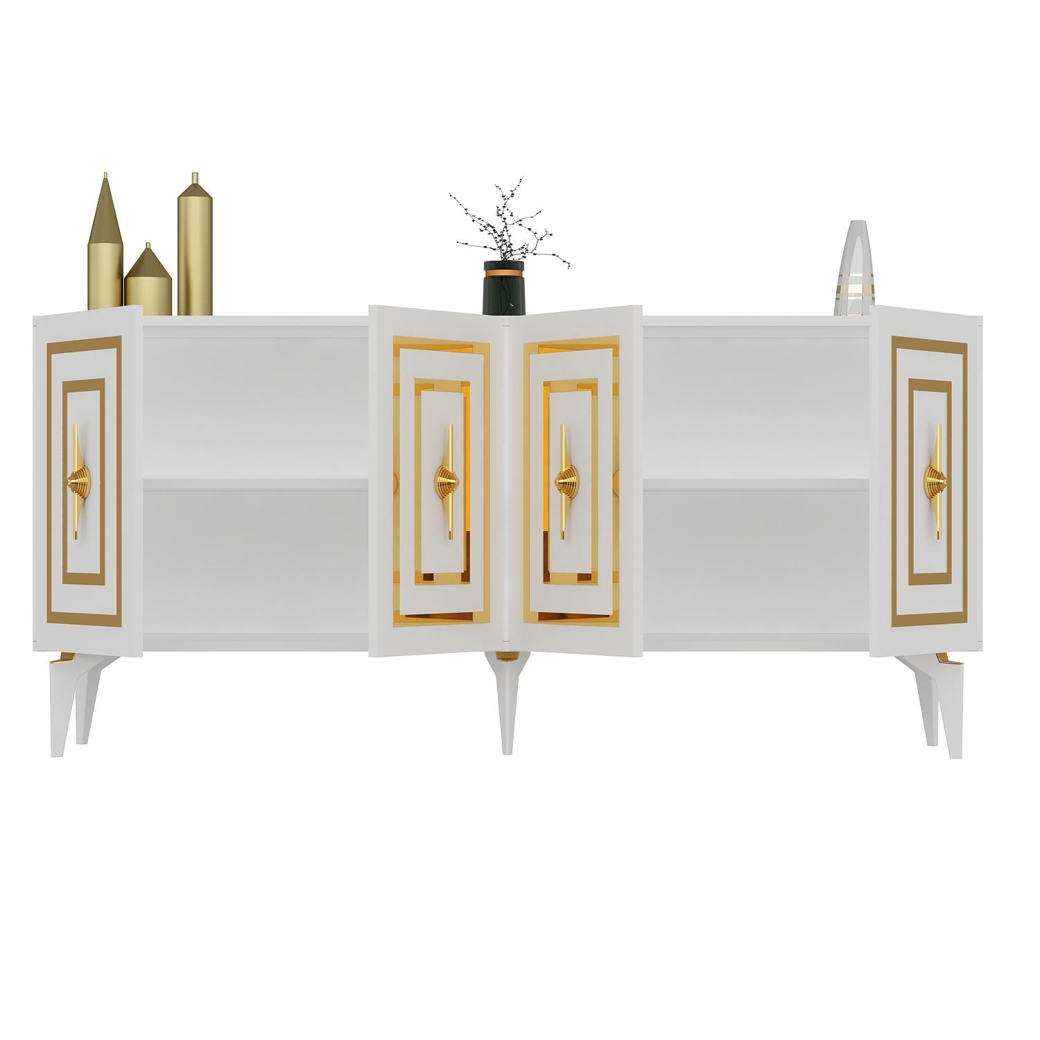 Aparador – 150 cm x 79 cm x 40 cm – Branco – Painel de Partículas revestido a melamina
