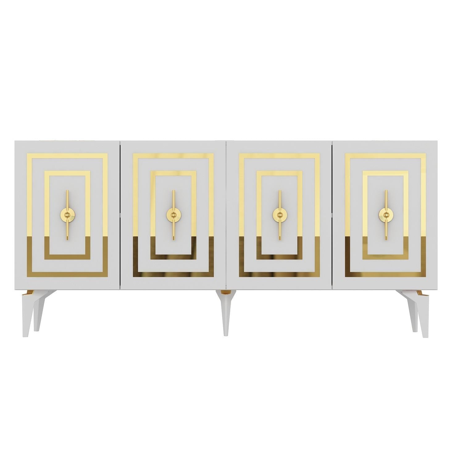 Aparador – 150 cm x 79 cm x 40 cm – Branco – Painel de Partículas revestido a melamina