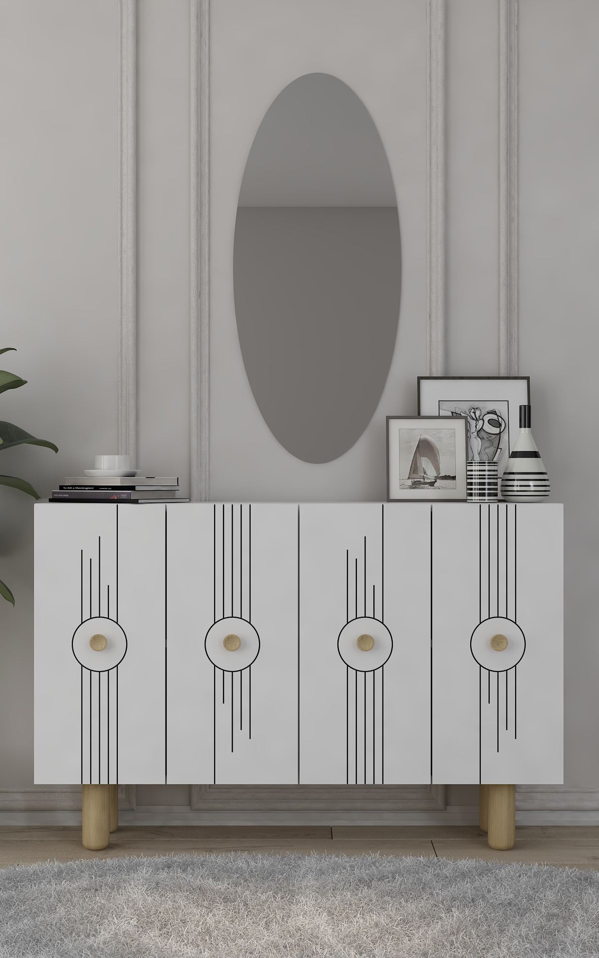 Aparador-Fraud Bohem KM120-Branco