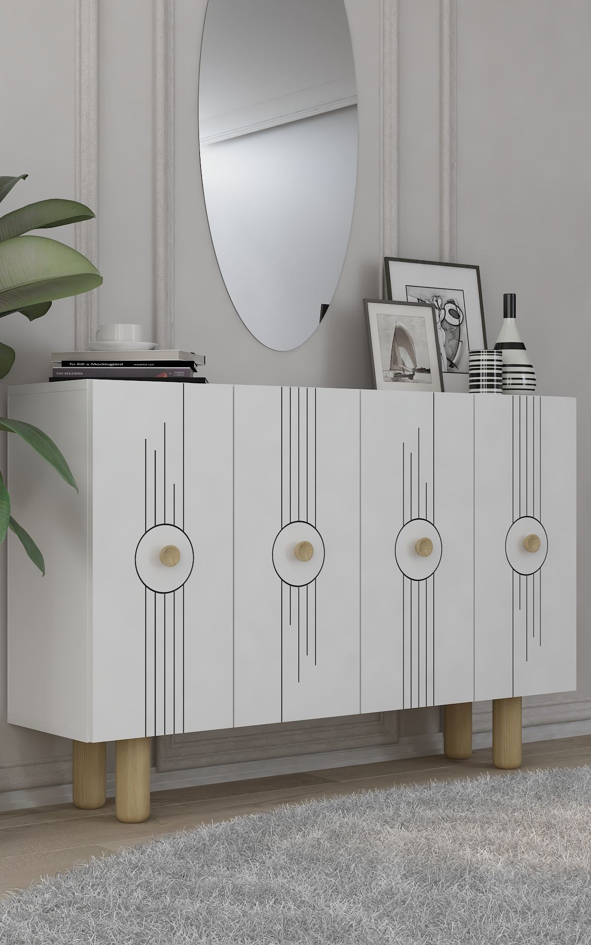 Aparador-Fraud Bohem KM120-Branco