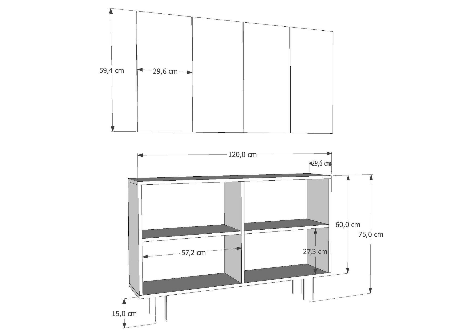 Aparador-Fraud Bohem KM120-Branco