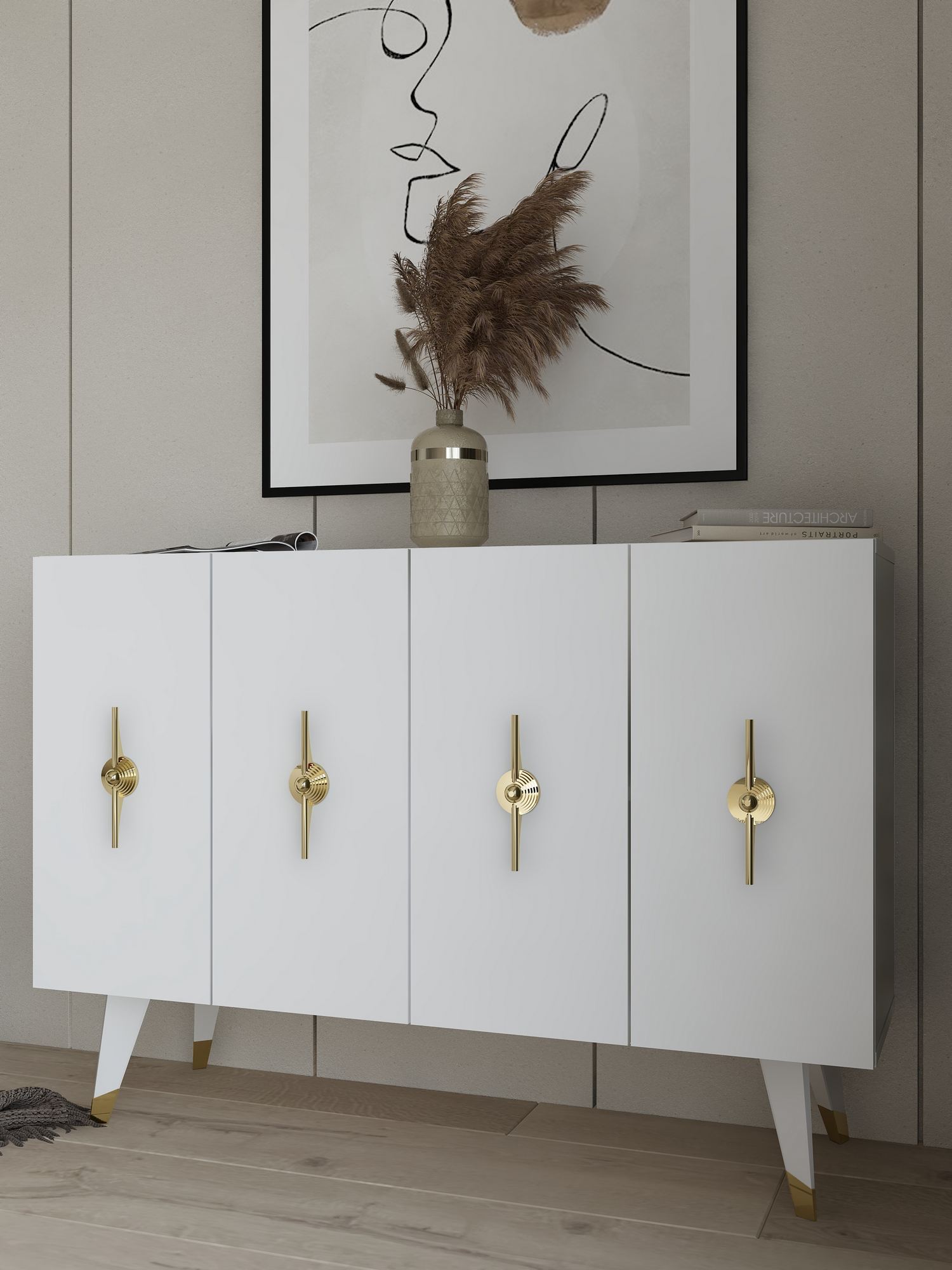 Aparador-Quart Ramada-Dourado
Branco