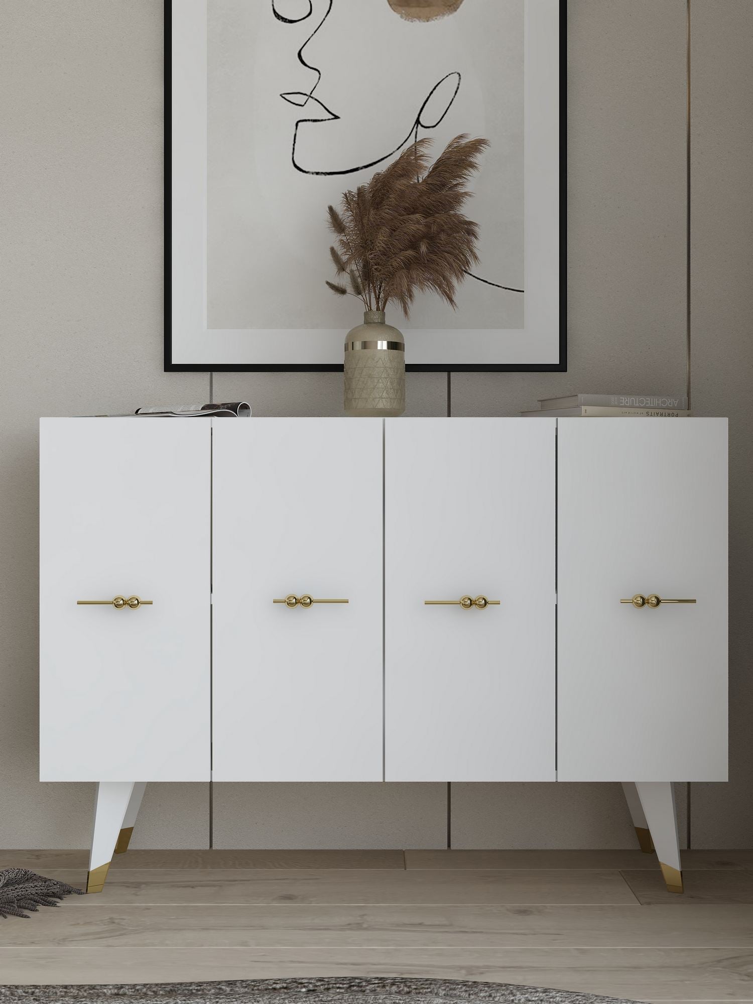 Aparador-Quart Salkım-Dourado
Branco