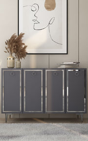 Aparador – 120cm x 75cm – Antracite e Prata – Aglomerado