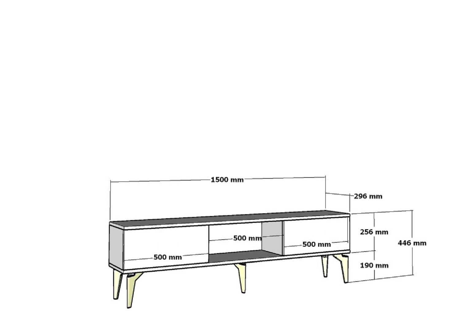 Móvel de TV com Lareira Elétrica – 150 cm x 44,6 cm x 29,6 cm – Branco – Painéis de partículas revestidos a melamina